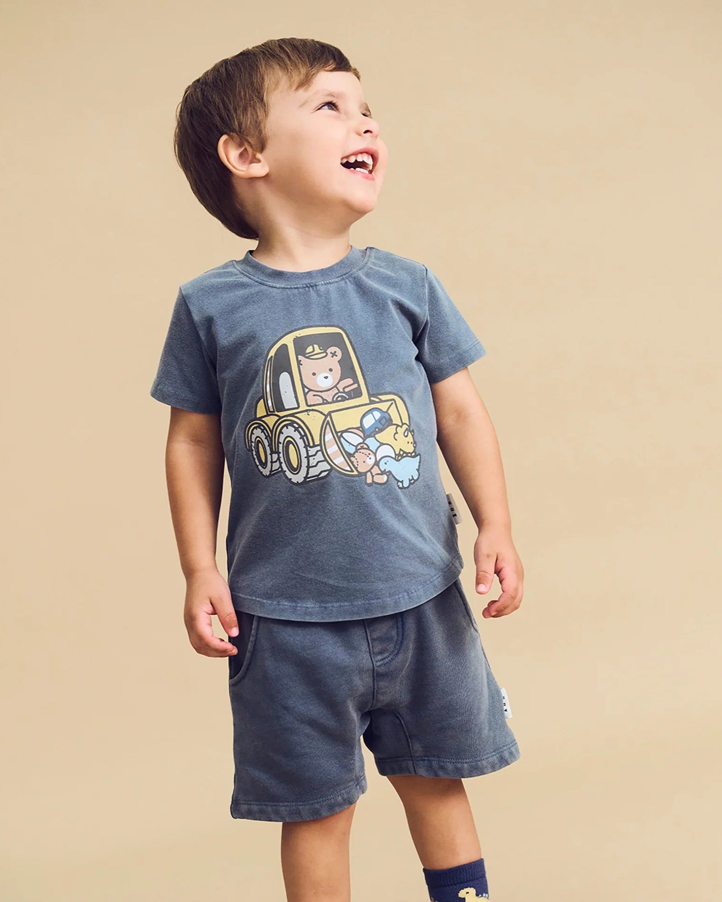 Huxbaby Digger Hux T-Shirt | Washed Navy