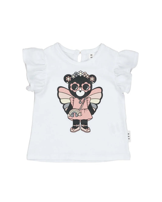 Huxbaby Fairy Bear Frill T-Shirt | White