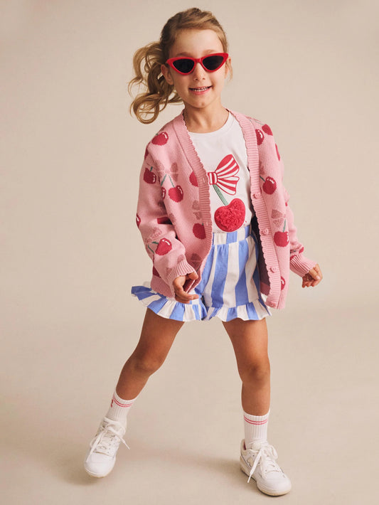 Huxbaby Seaside Cherry Stripe Frill Skort