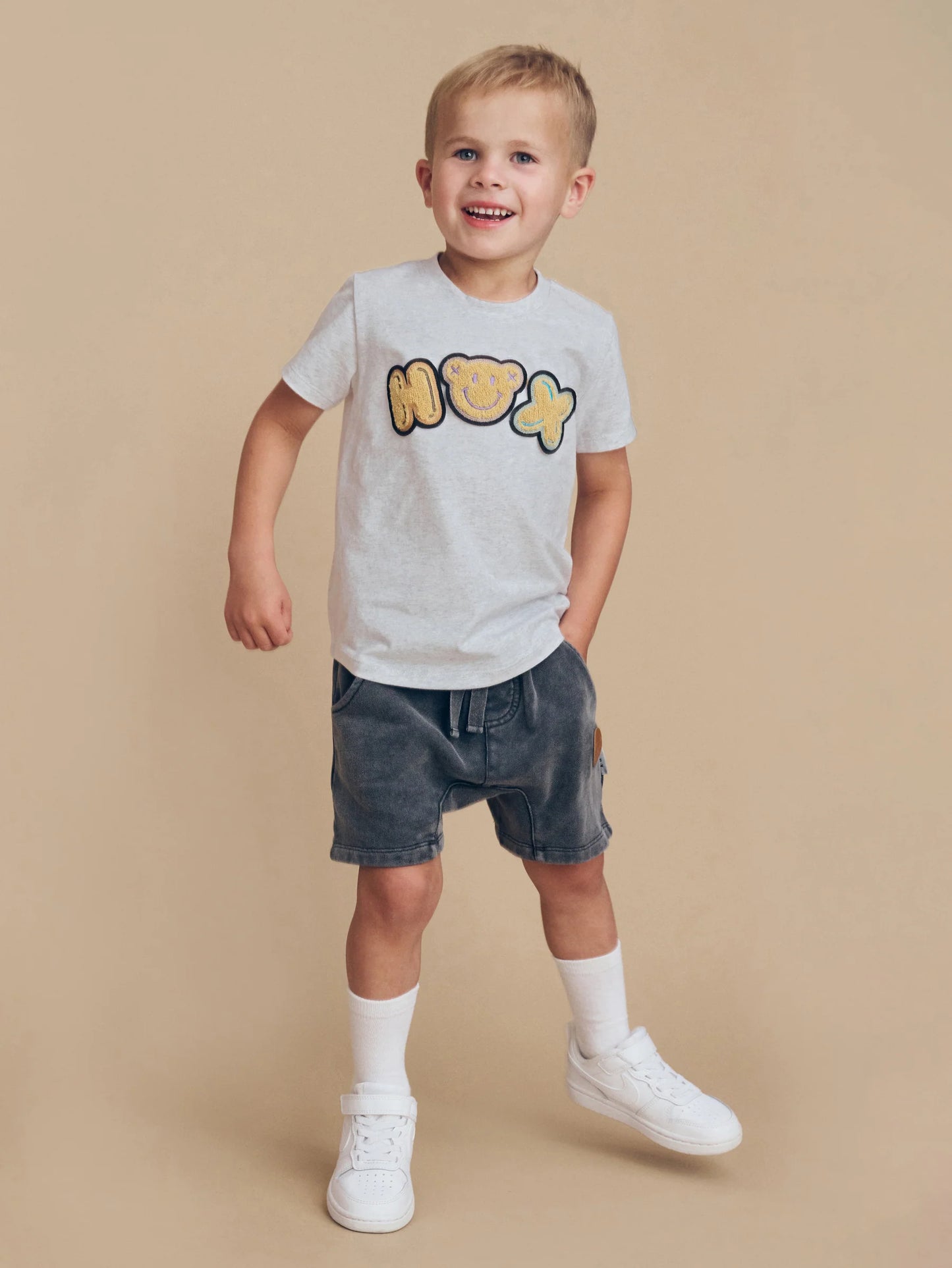 Huxbaby Vintage Black Jersey Slouch Shorts