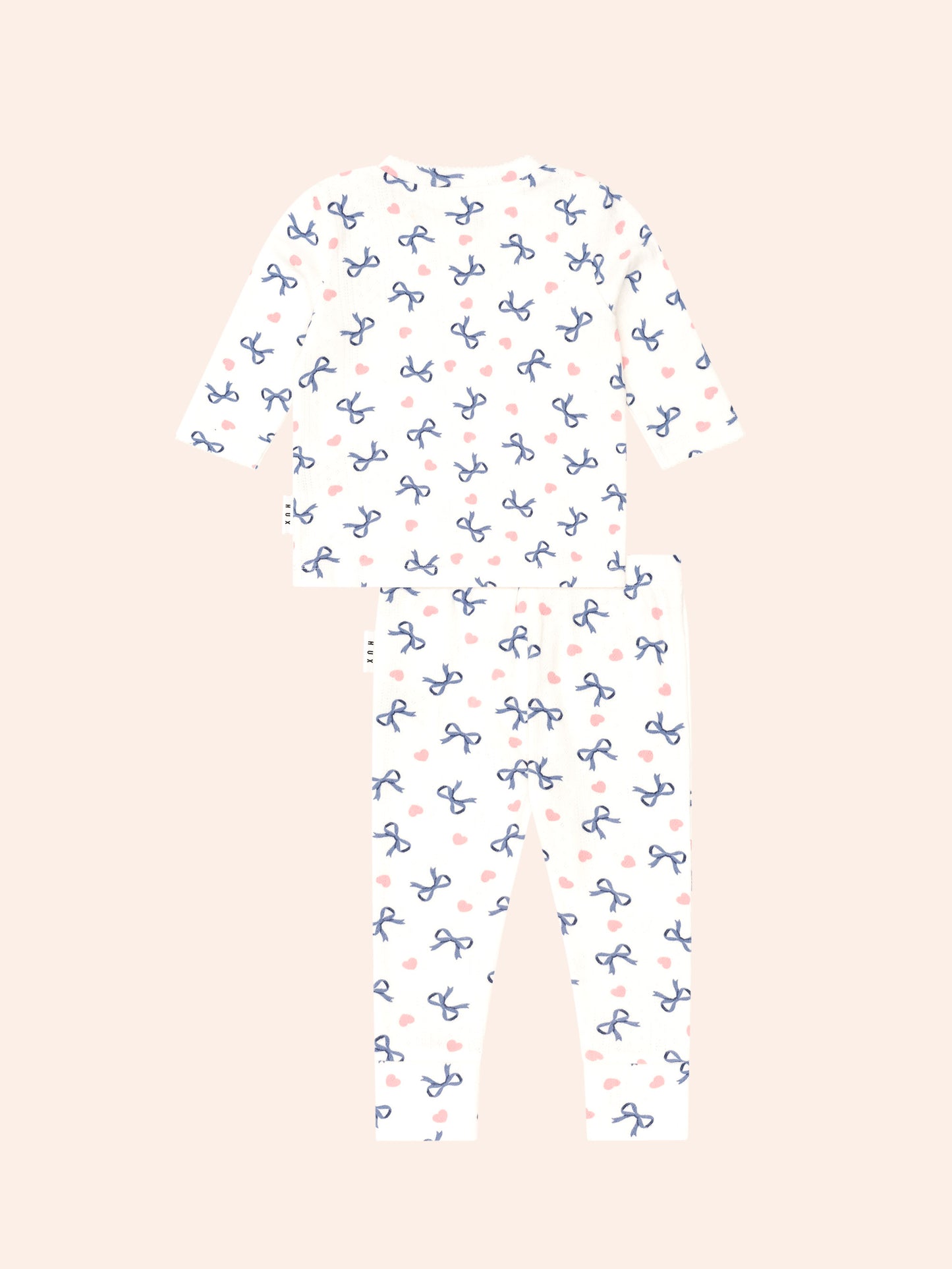 Huxbaby Hearts And Bows Long Sleeve Pj Set