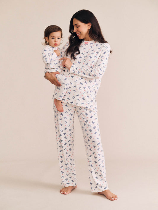 Huxbaby Hearts And Bows Long Sleeve Pj Set