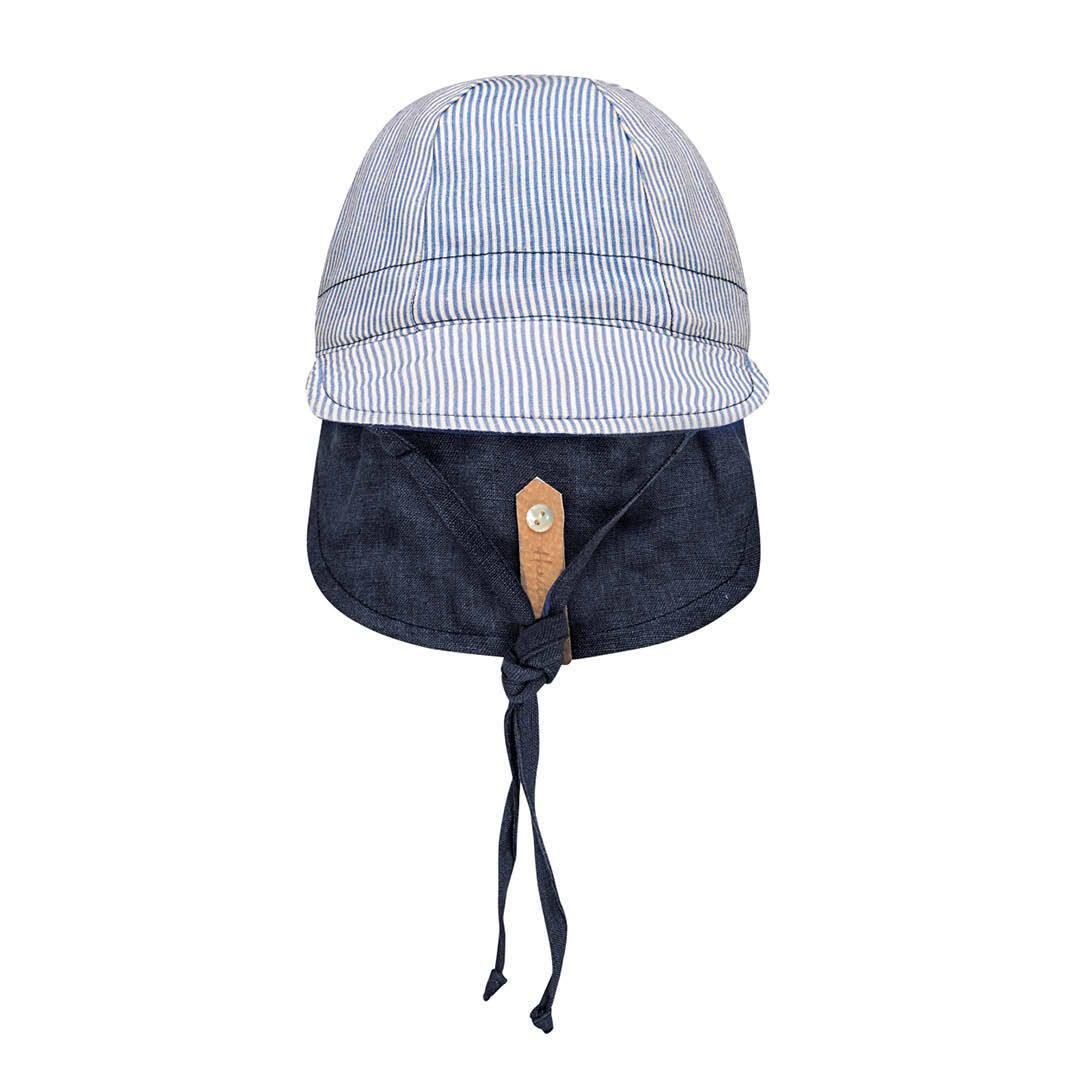 Bedhead 'Lounger' Flap Sun Hat - Charlie / Indigo