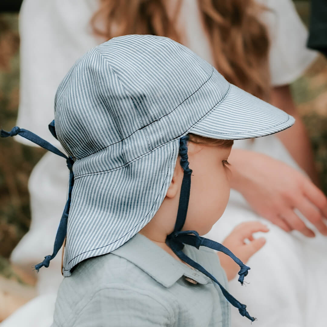 Bedhead 'Lounger' Flap Sun Hat - Charlie / Indigo