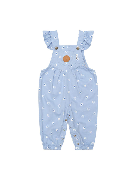 Huxbaby Ditsy Floral Frill Overall | Chambray