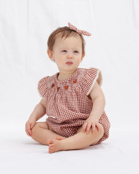 Quincy Mae Lenore Romper - Red Gingham
