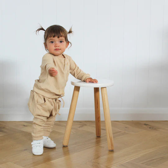 Dukes & Duchesses Crème Ribbed' Harem Pants