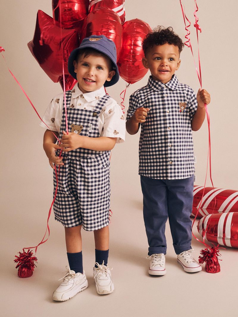 Huxbaby Check Short Overalls