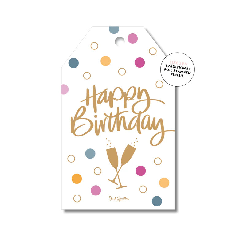 Gift Tag - Happy Birthday Bubbles