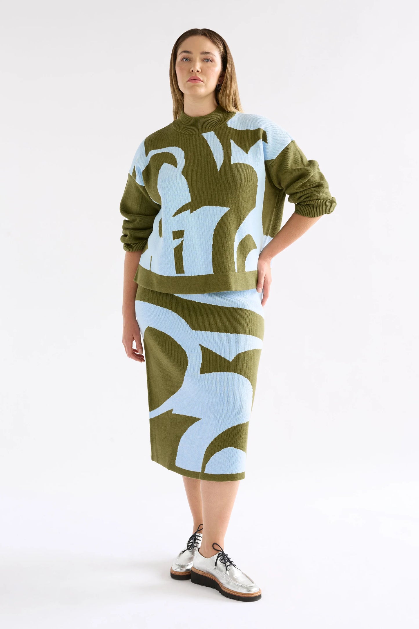 Elk Leben Skirt | Washer Blue Artichoke