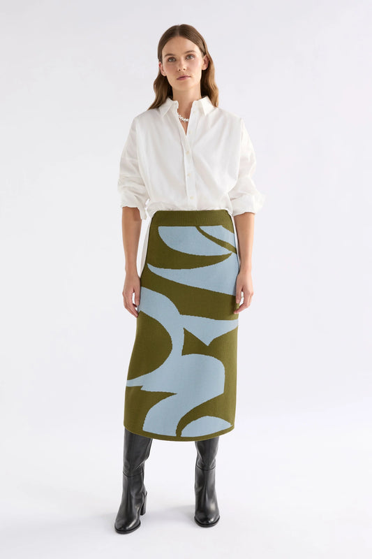 Elk Leben Skirt | Washer Blue Artichoke