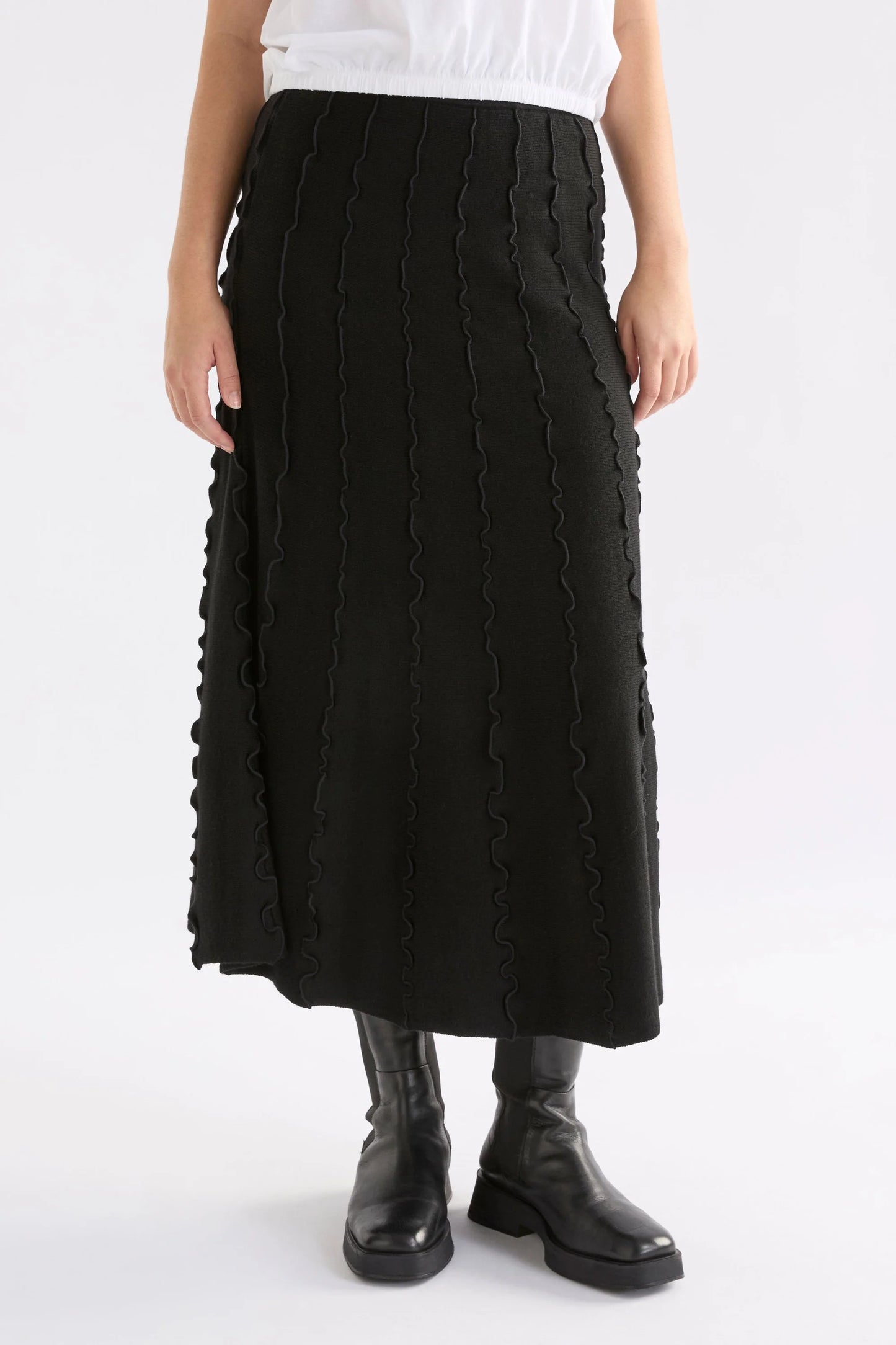 Elk Musse Knit Skirt | Black