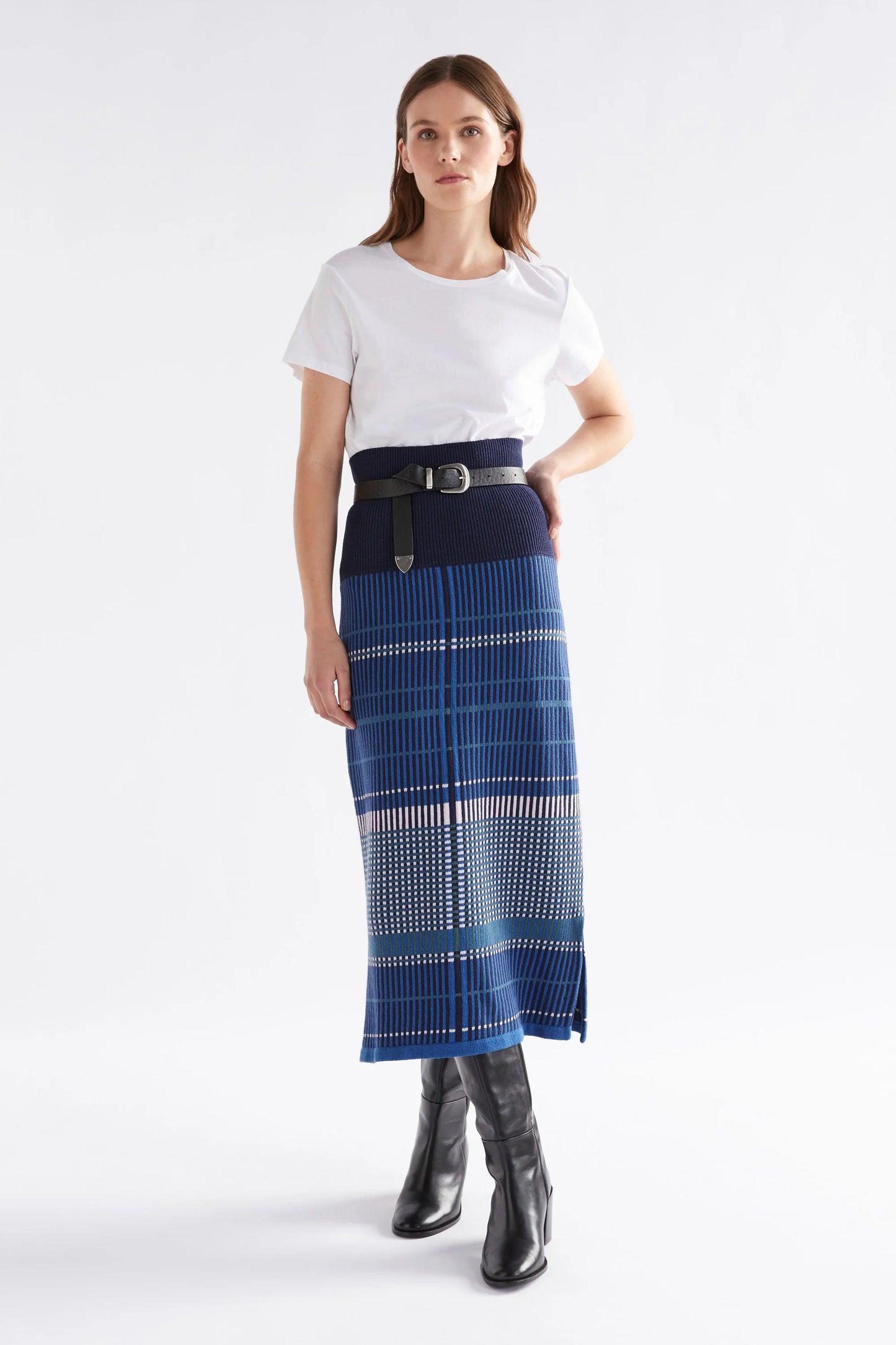 Elk Cila Organic Knit Skirt | Blue Multi