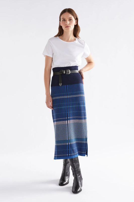 Elk Cila Organic Knit Skirt | Blue Multi