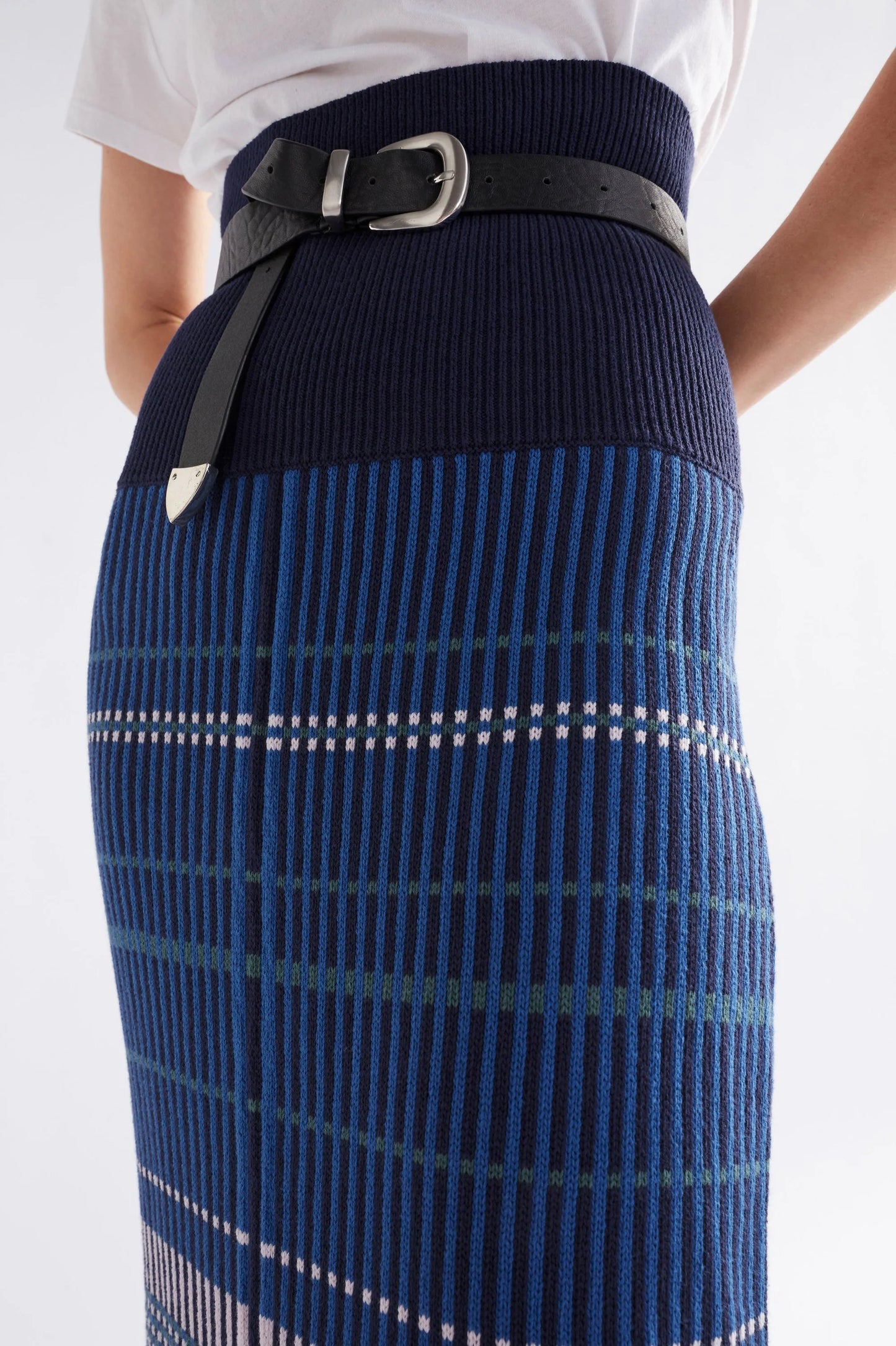 Elk Cila Organic Knit Skirt | Blue Multi