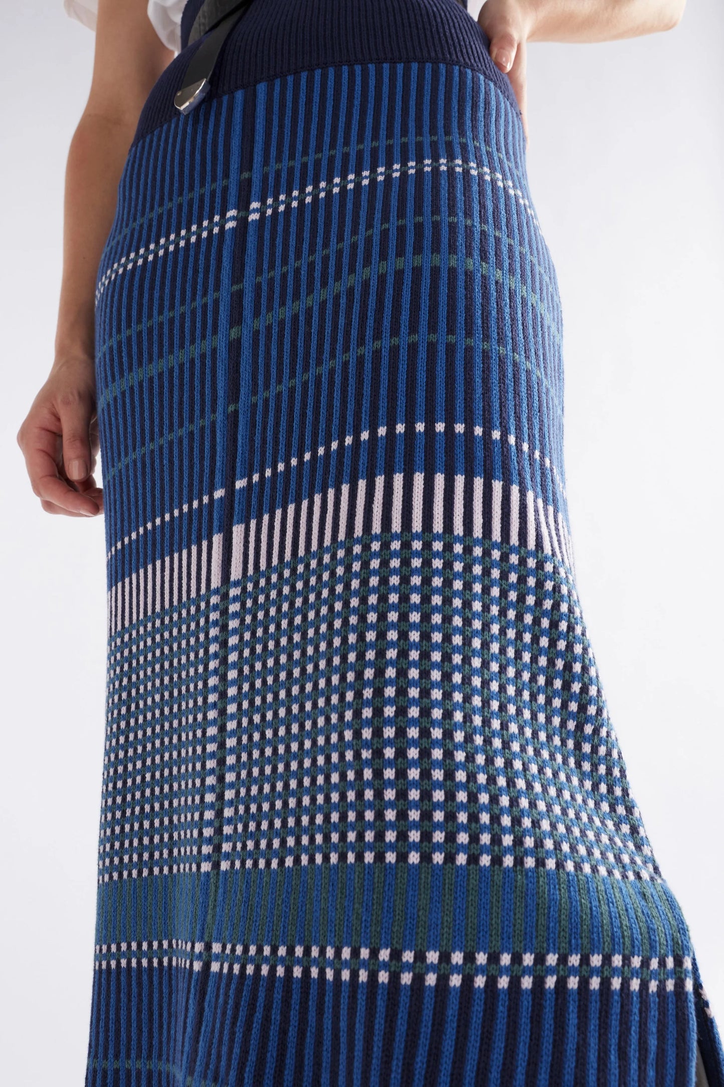 Elk Cila Organic Knit Skirt | Blue Multi