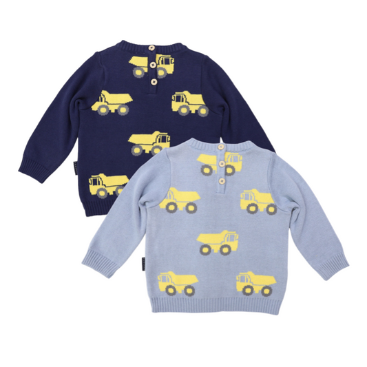 Korango Trucks Cotton Knit Sweater | Dusty Blue