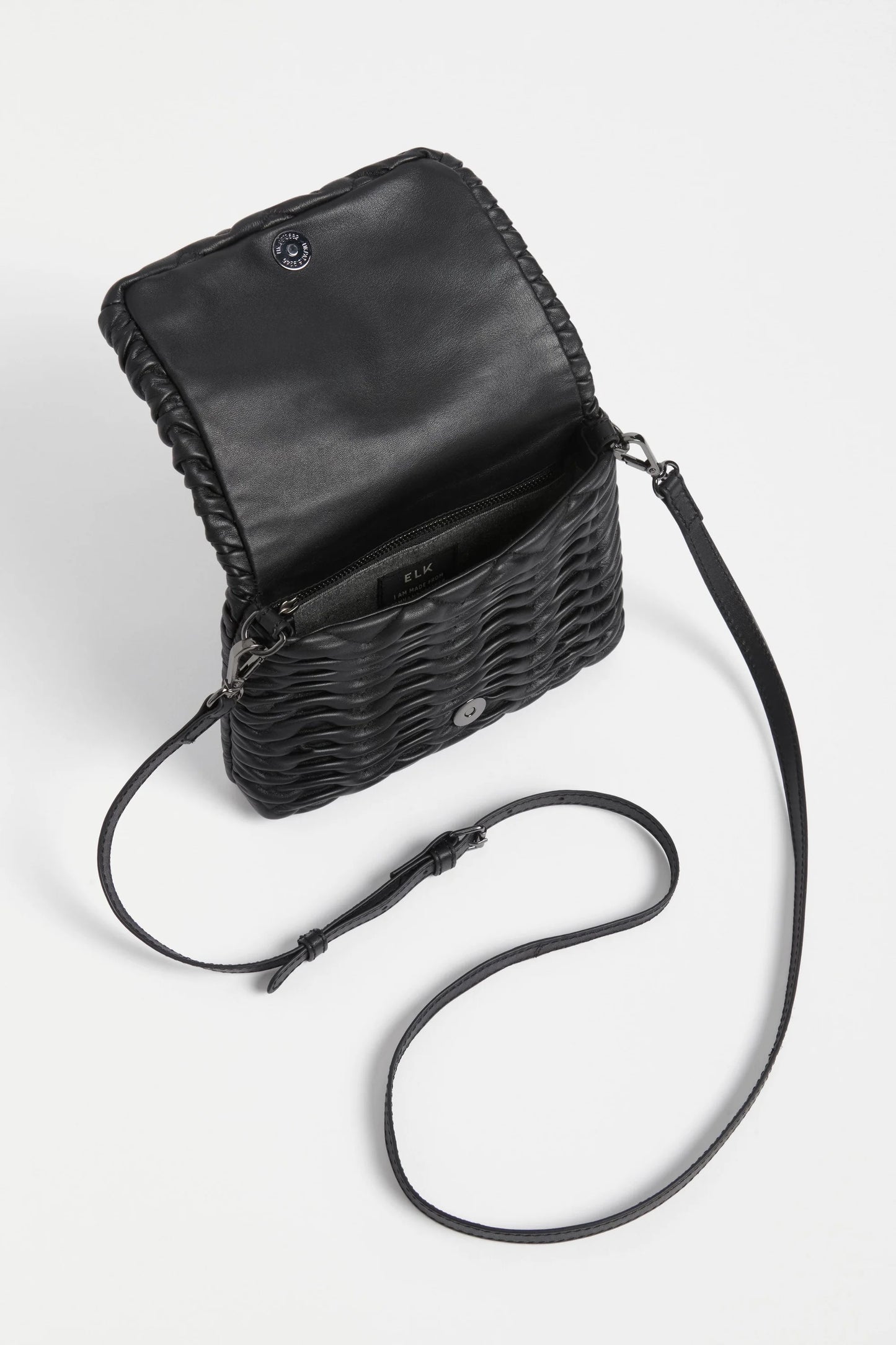 Elk Plissi Crossbody Bag | Black