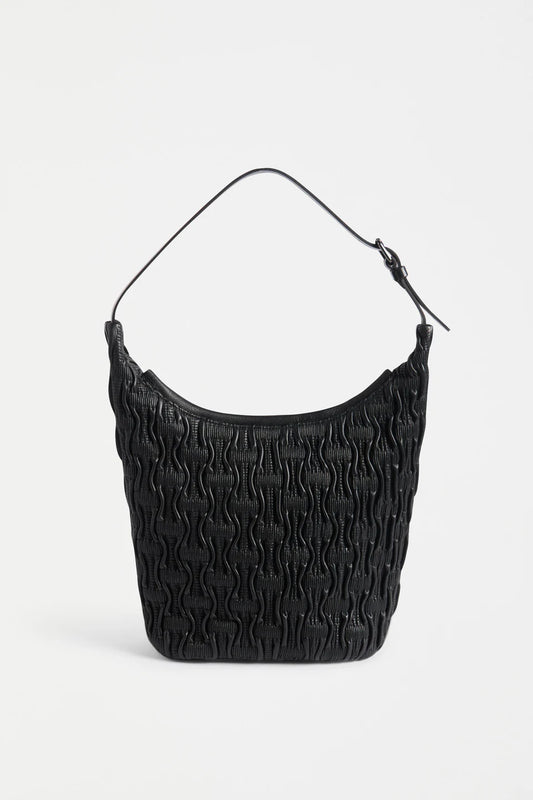 Elk Lumme Smocked Shoulder Bag | Black