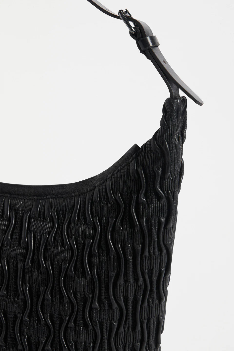 Elk Lumme Smocked Shoulder Bag | Black