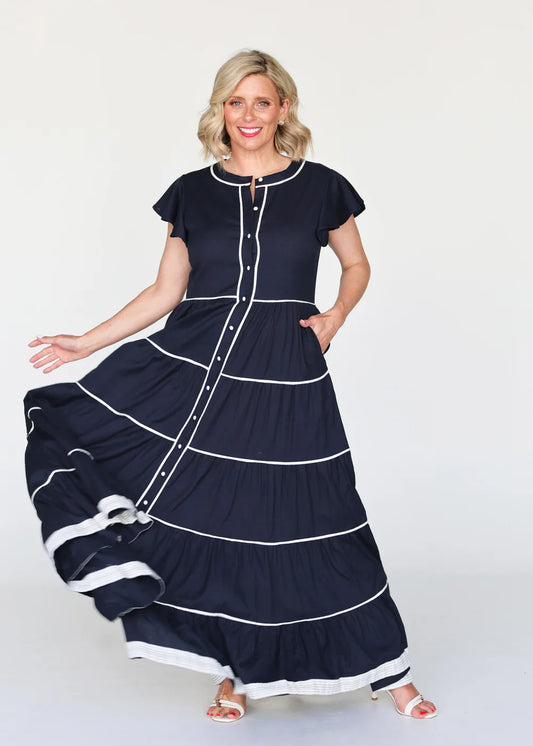 Liv & Milly Lucilla Dress - Navy