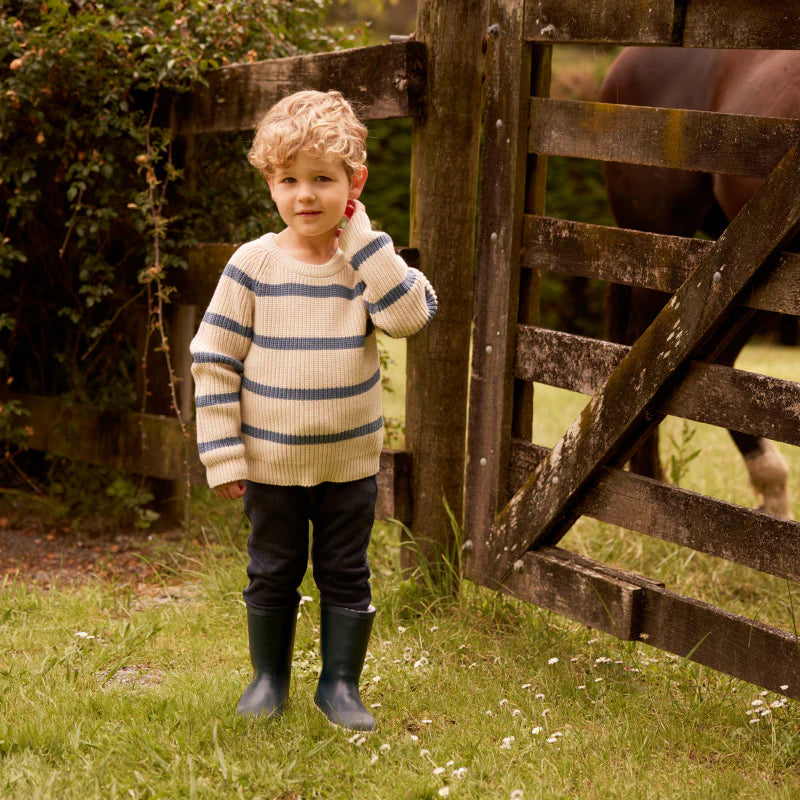 Nature Baby Billy Jumper | Oatmeal Marl/Blue