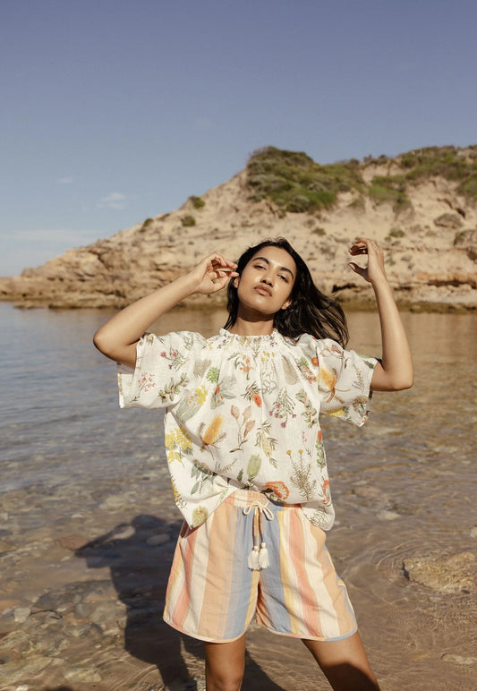 Nancybird Iris Short- Earth Stripe