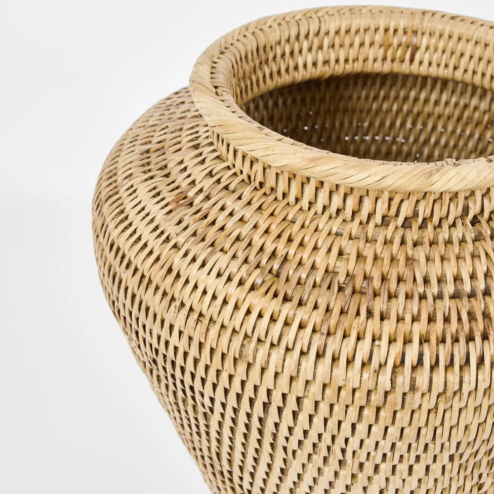 Natural Rattan Flower Urn | Small