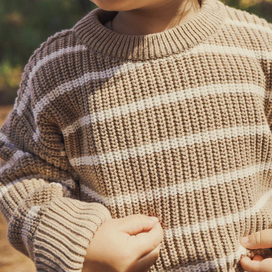 Kyndbaby Chunky Rib Knit Jumper - Caramel Marle