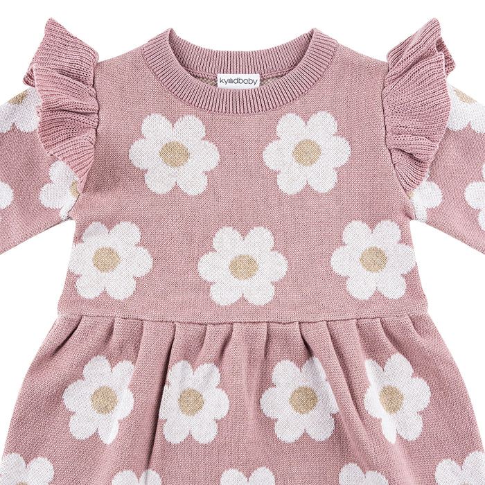 Kyndbaby Jacquard Knit Dress - Wood Rose