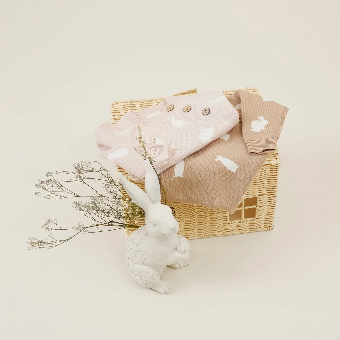 Aster & Oak Pink Bunny Knit Jumper