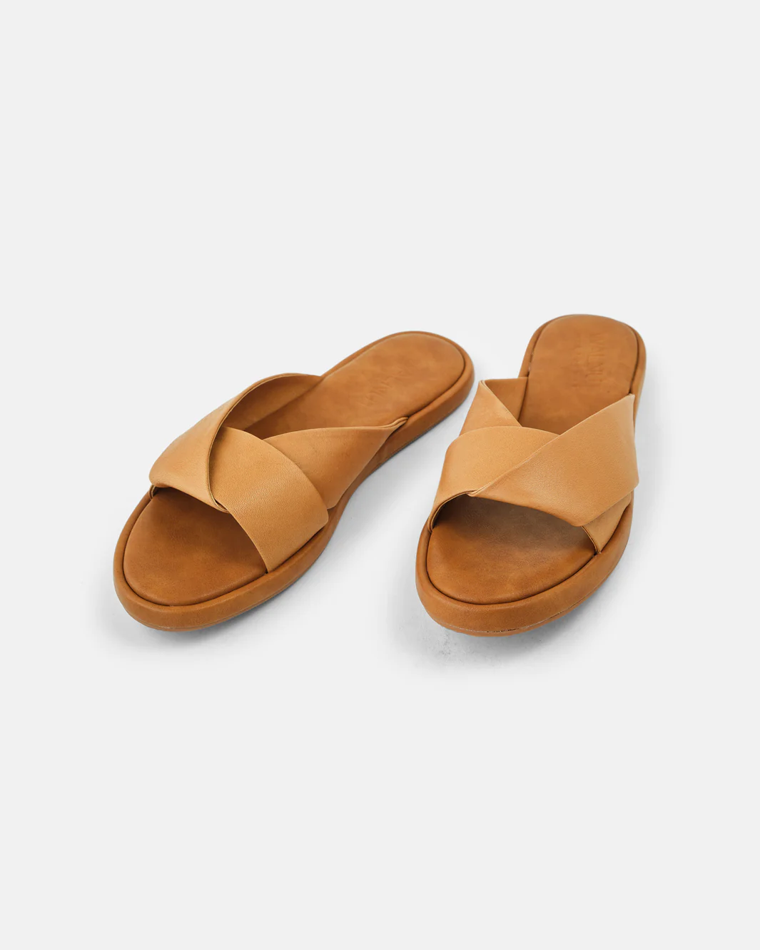 Lauren Leather Slide- Coconut Tan