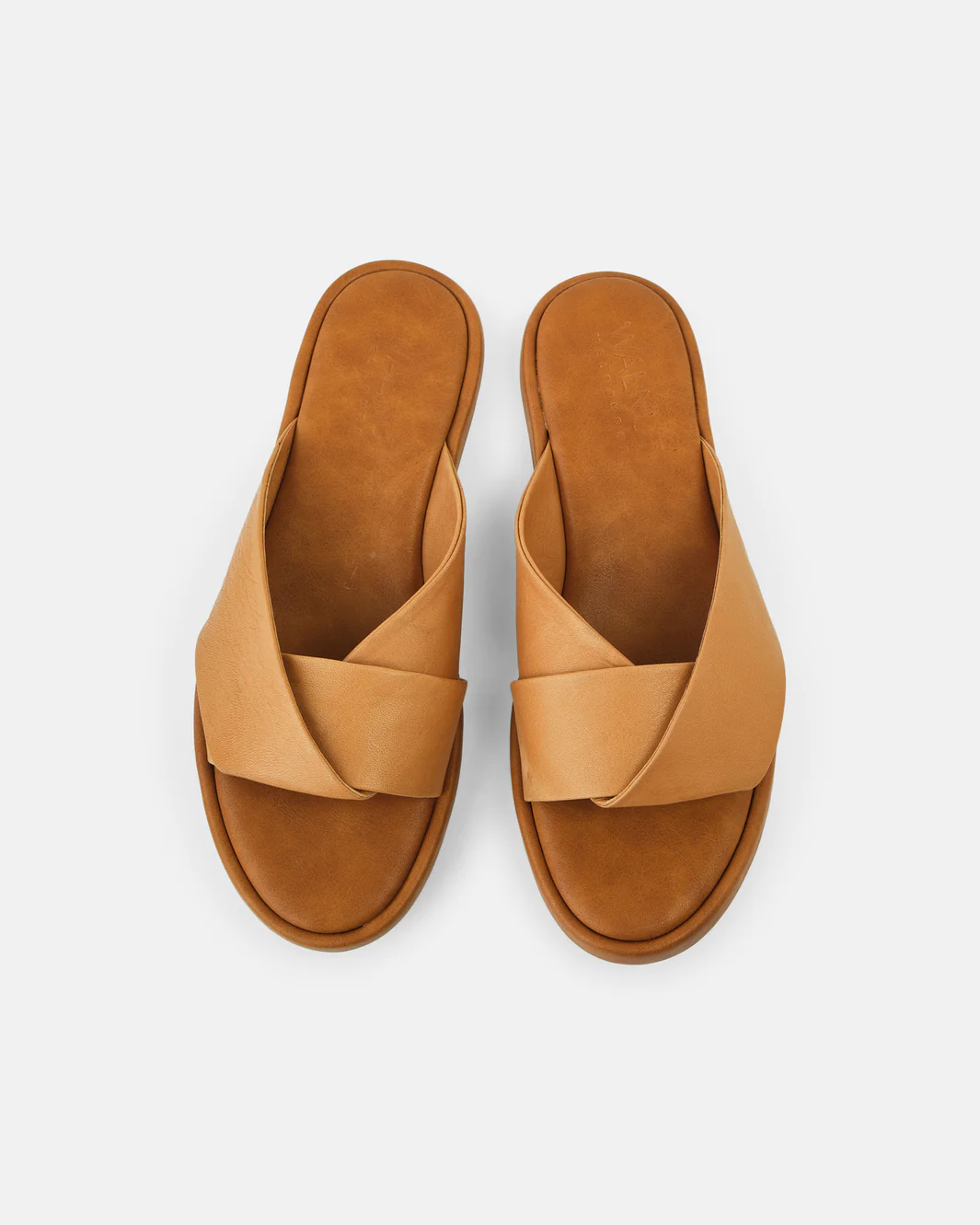 Lauren Leather Slide- Coconut Tan