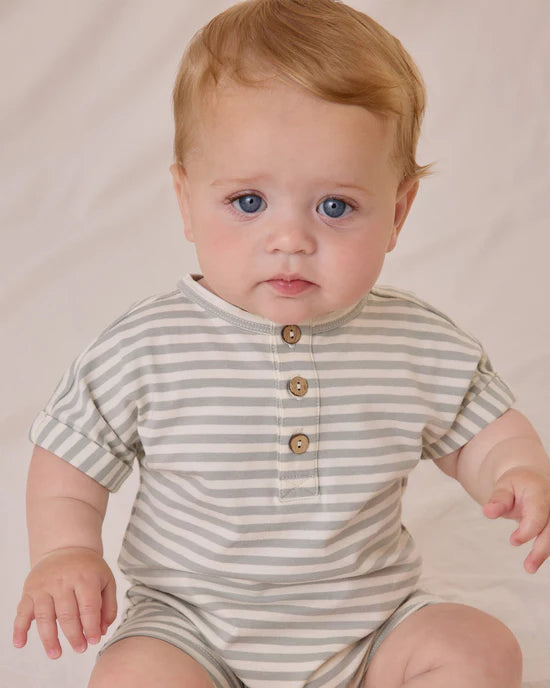 Short Sleeve One-Piece | Sage Stripe