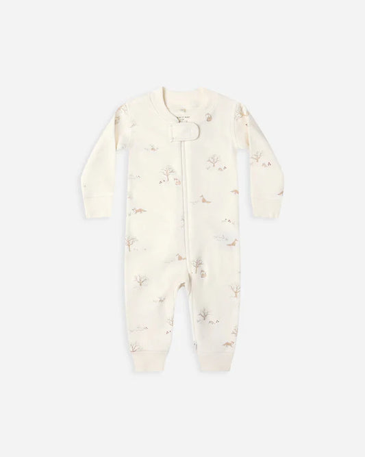 Quincy Mae Zip Long Sleeve Sleeper - Fox Land