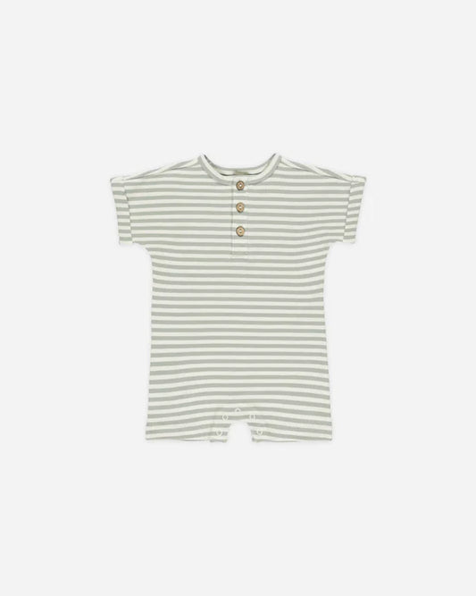 Short Sleeve One-Piece | Sage Stripe