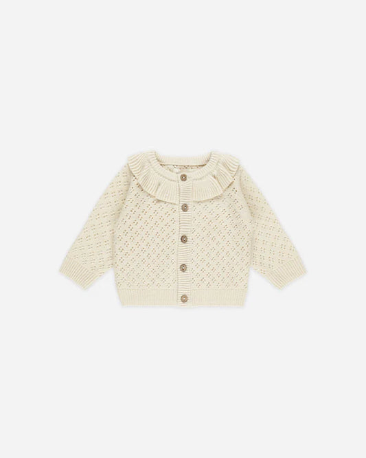 Ruffle Collar Cardigan | Natural