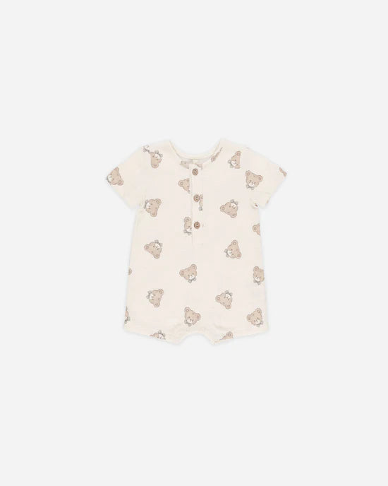Short Sleeve Woven Romper | Teddy