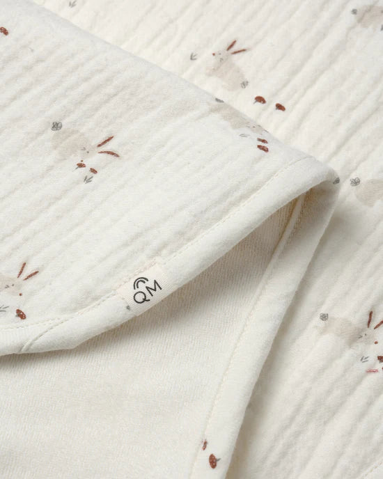 Quincy Mae Burp Cloth 2 Pack - Bunnies & Cedar Check