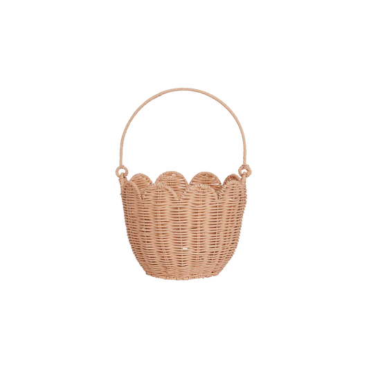 Rattan Tulip Carry Basket | Seashell Pink