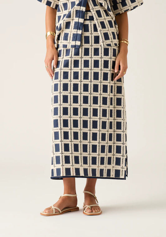 Lara Crochet Skirt | Navy