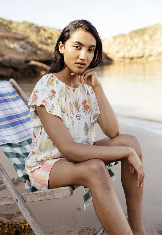 Nancybird Billie Top – White Botanical