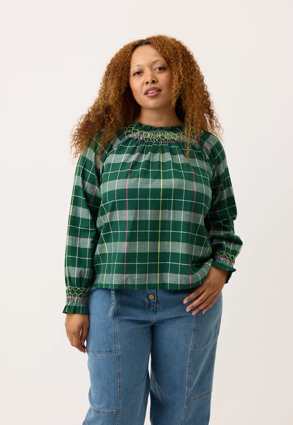 Nancybird Rowena Smocked Blouse | Fern
