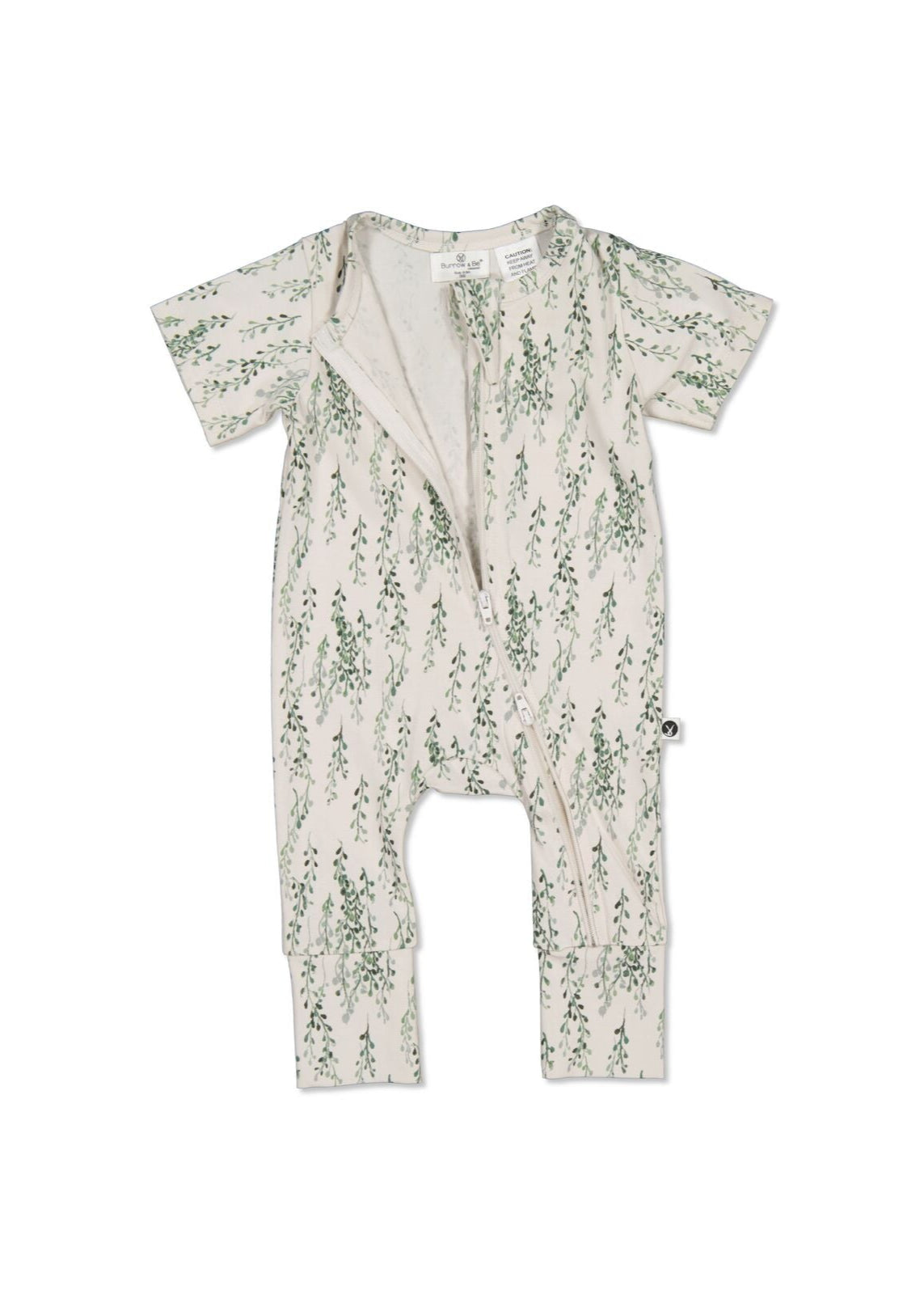 Burrow & Be Short Sleeve Zip Suit - String of Pearls