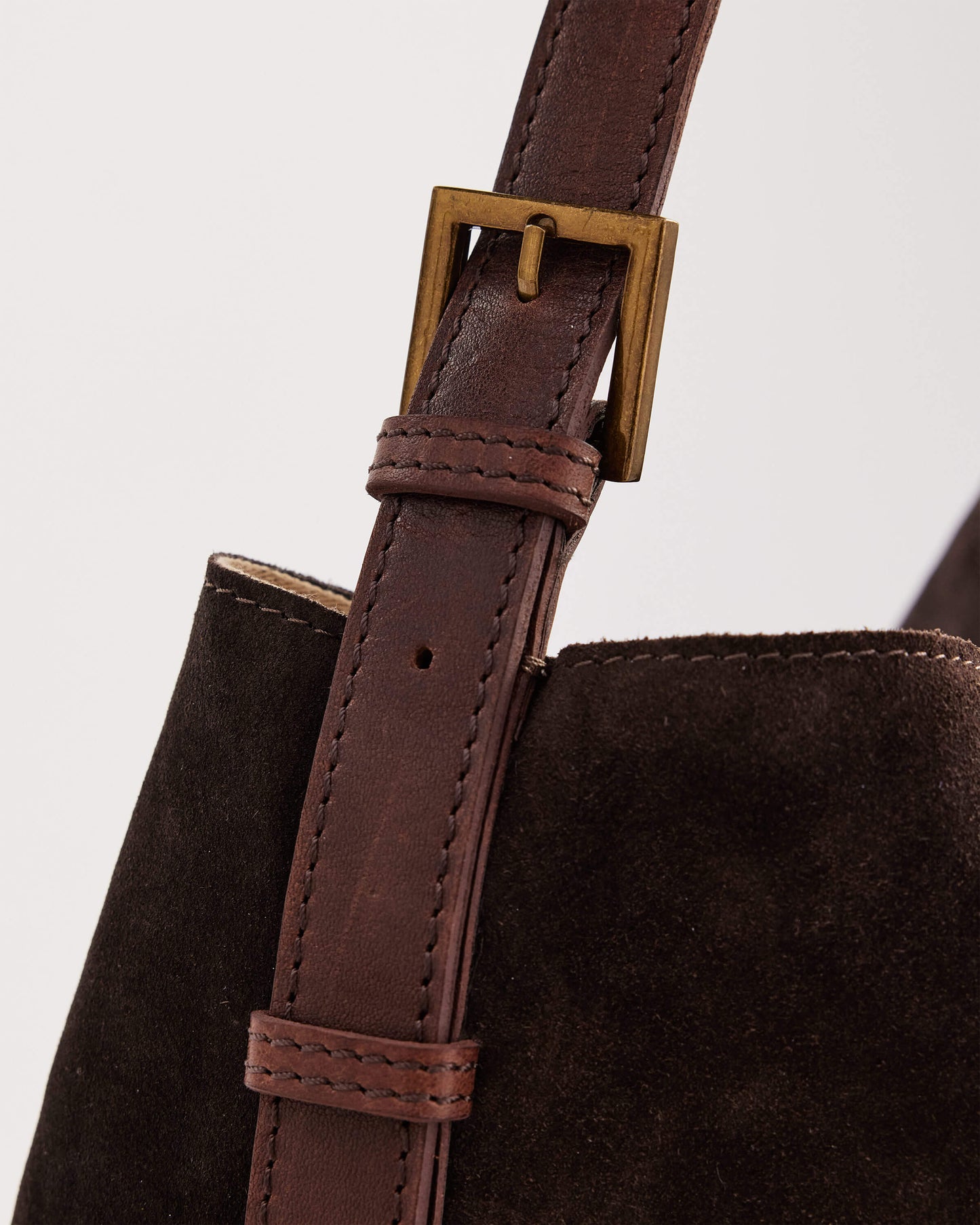 Juju & Co. Suede Cabas Shoulder Bag - Chocolate