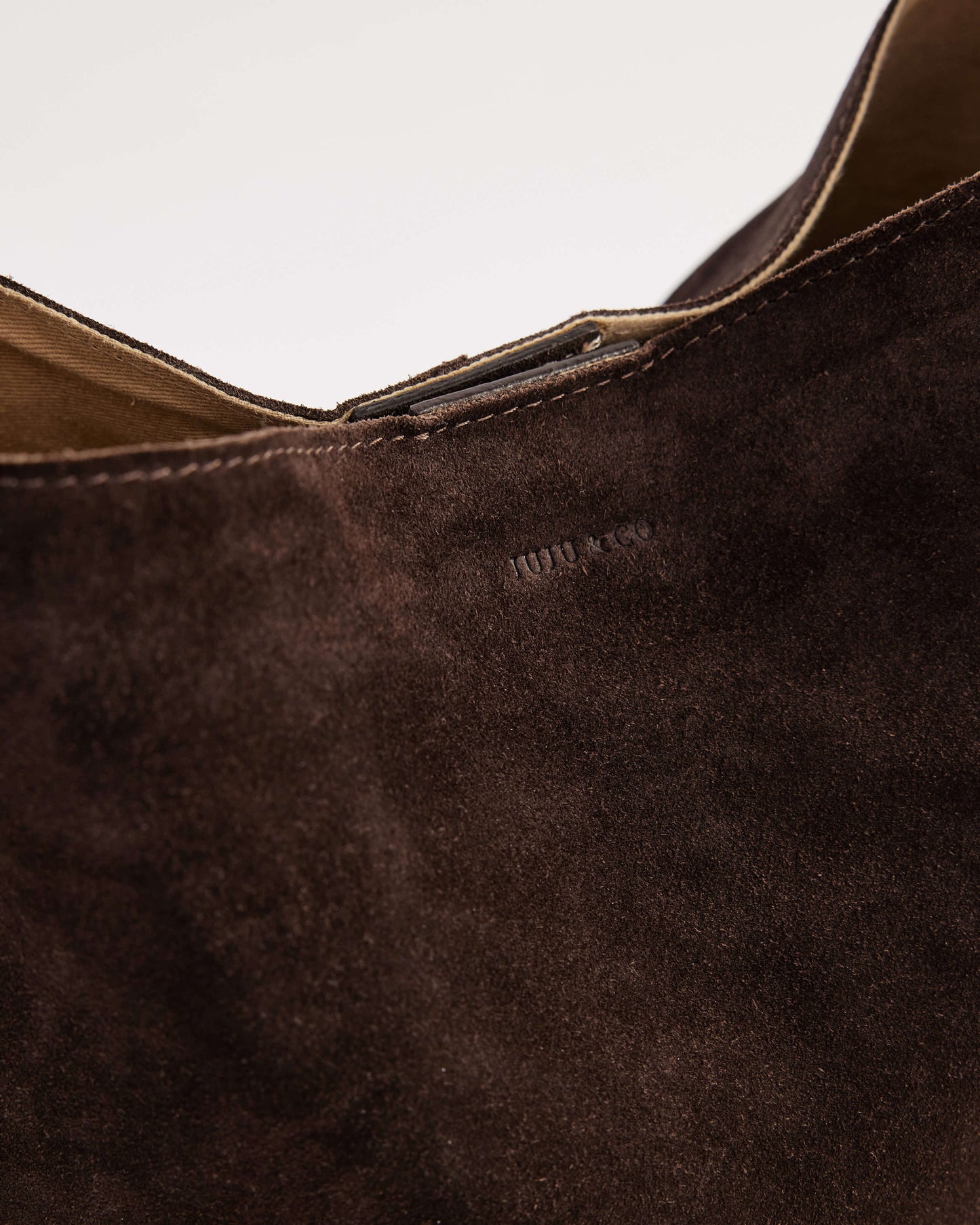 Juju & Co. Suede Cabas Shoulder Bag - Chocolate