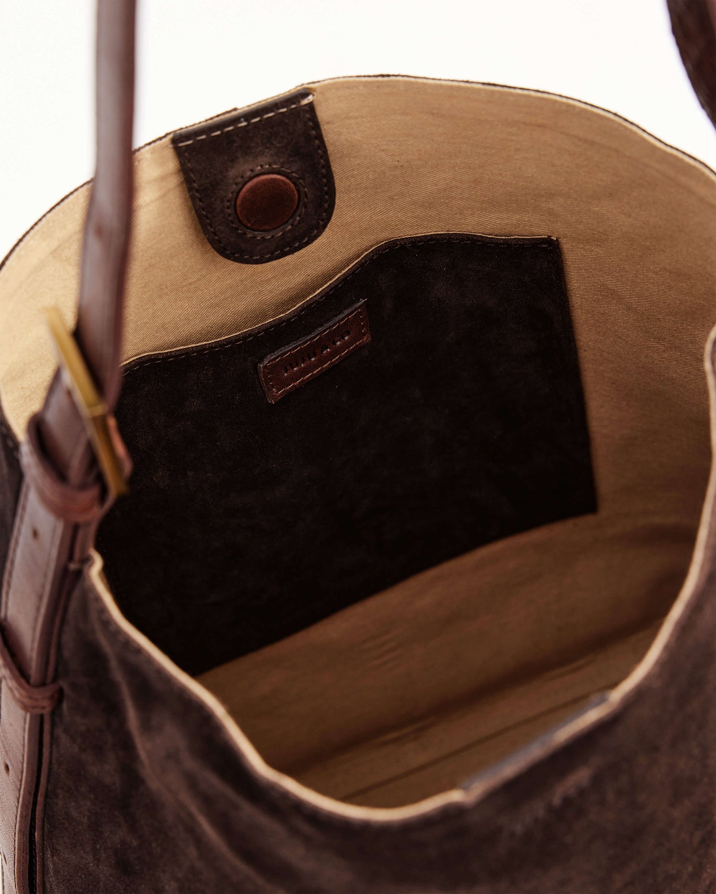 Juju & Co. Suede Cabas Shoulder Bag - Chocolate