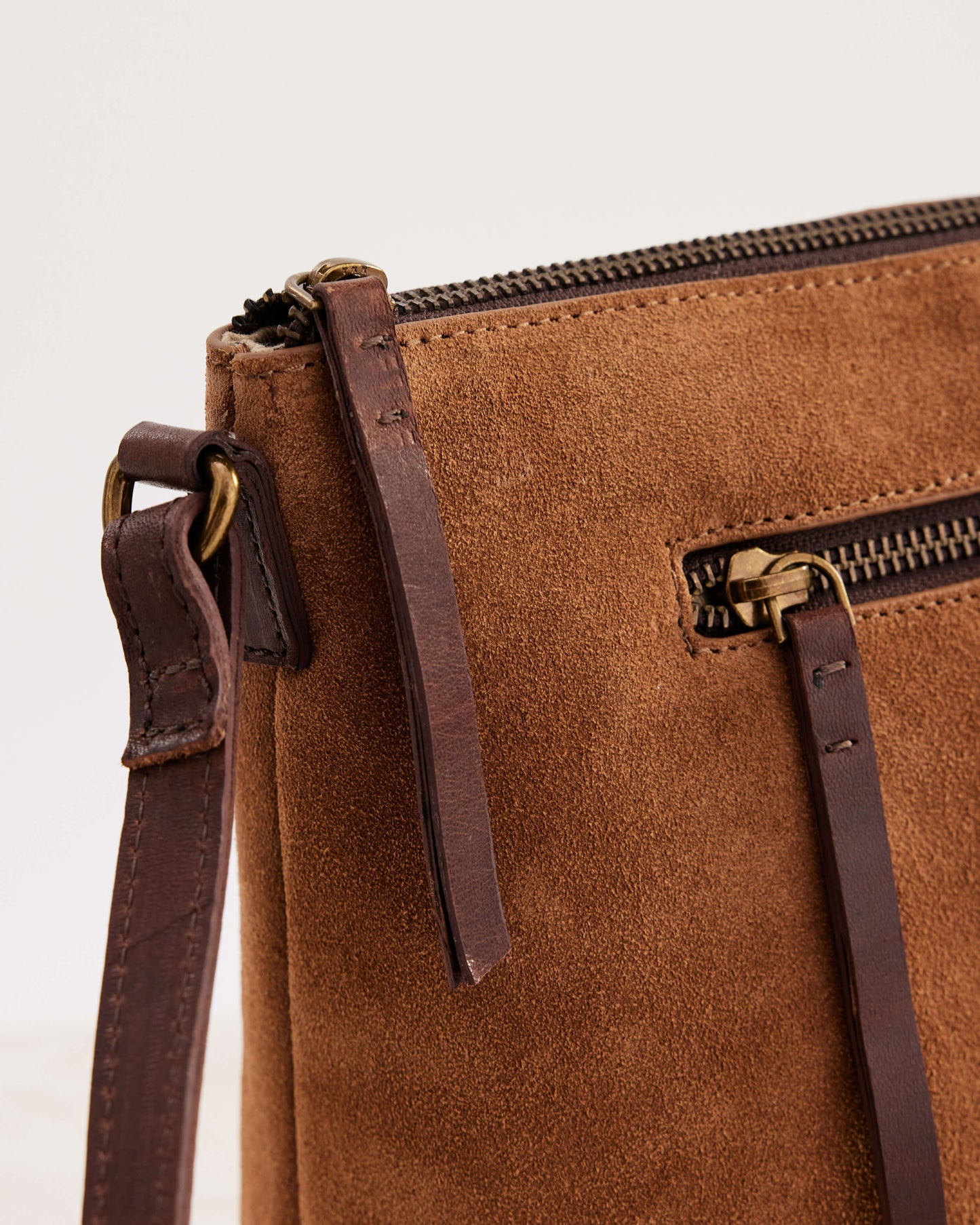 Juju & Co. Suede Essential Crossbody Bag - Camel