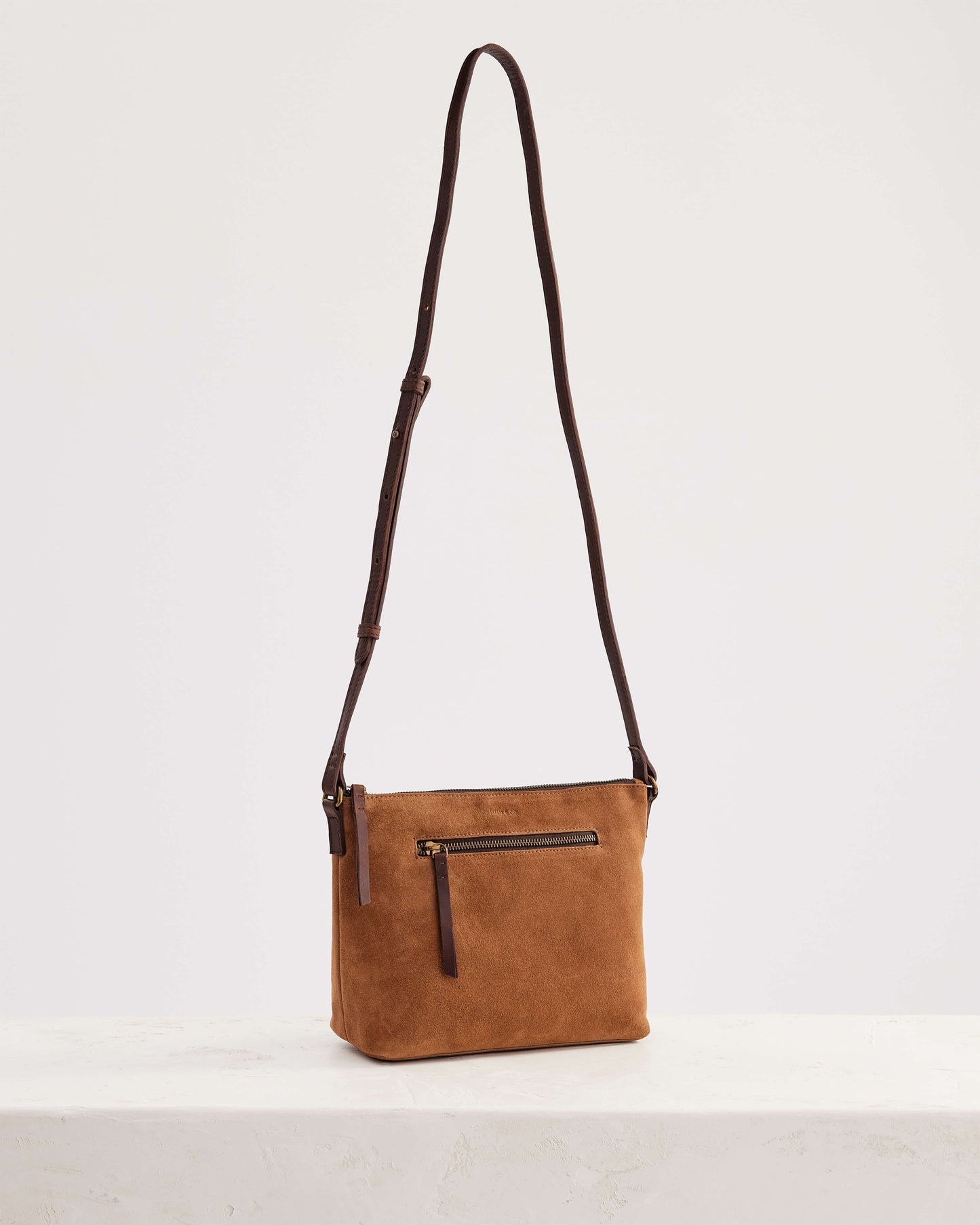 Juju & Co. Suede Essential Crossbody Bag - Camel
