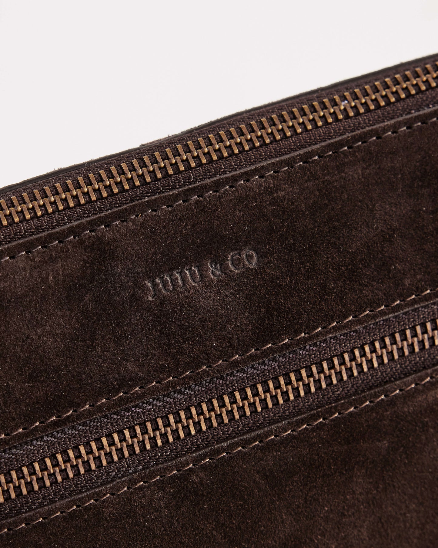 Juju & Co. Suede Essential Crossbody Bag - Chocolate
